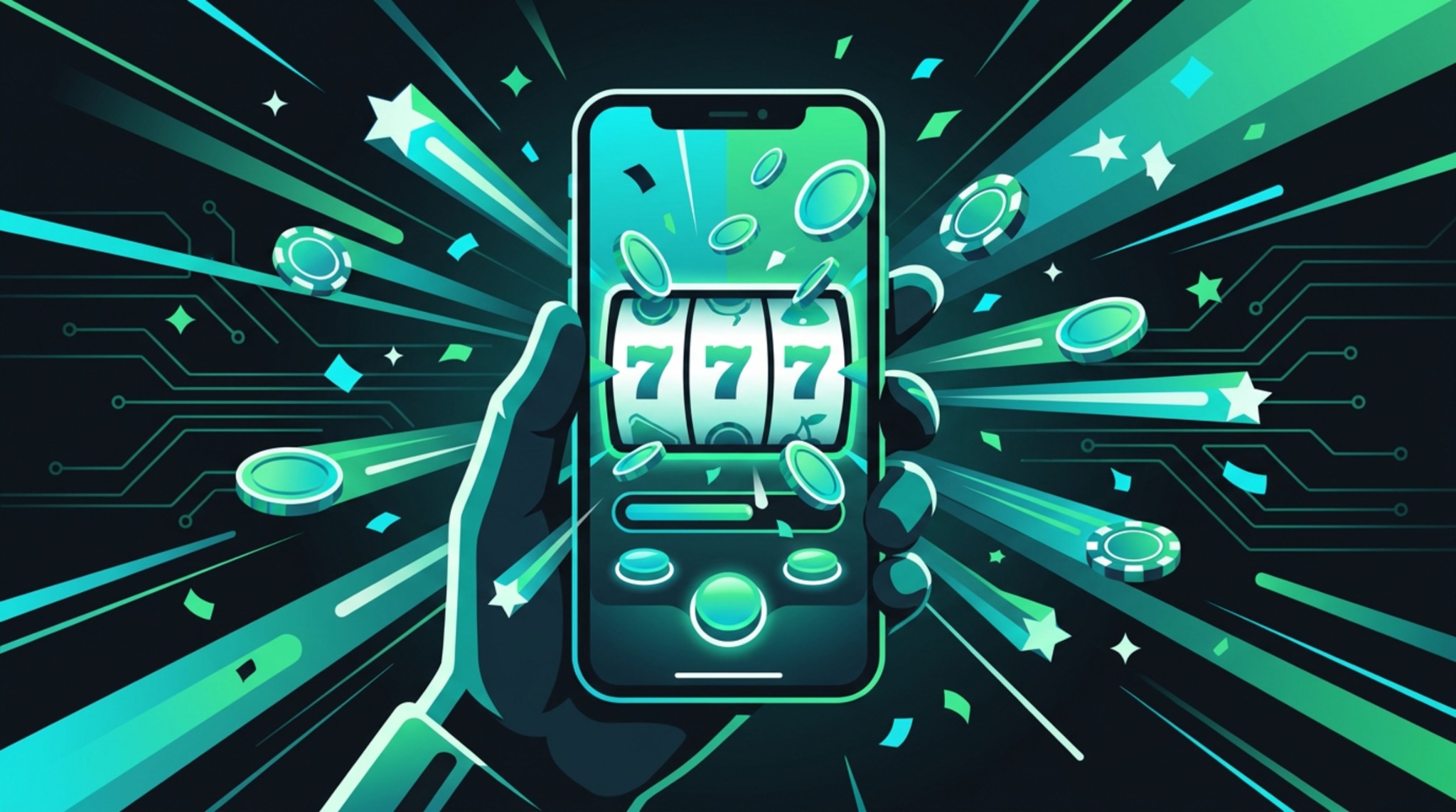Illustration zur mobilen Casino-Nutzung auf dem Smartphone